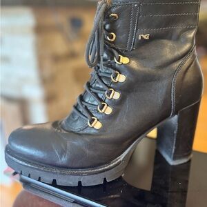Nero Giardini Black Lace-Up Leather Boots Italian Leather